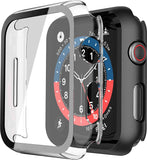Misxi 2 Pack Tempered Glass Case Compatible for Apple Watch Series 11 (2025) Series 10 46mm, Screen Protector Cover for iWatch, Black