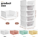 SNSLXH 5 Pack Stackable Closet Storage Baskets - Multifunctional Foldable Closet Organizer