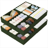 DIMJ Drawer Organizers Clothes, Set of 4 Dresser Organizer Bins, Fabric Closet Organizers and Storage, Shallow Drawer Dividers for Nursery, Clothing, Baby Clothes, Socks, Underwears, Tie (Beige)