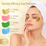 Under Eye Patches, 40 Pairs Eye Mask for Dark Circles, Puffy Eyes, Undereye Bags,Wrinkles,Eye Mask Patches with 24K Gold, Hyaluronic Acid,Rose & Aloe Vera, Eye Treatment Skin Care for Men & Women Gift
