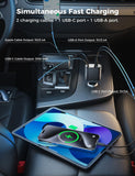 【Upgraded】 SUPERONE Retractable Car Charger 4 in 1, Fast Car Phone Charger with Cord 2.6ft, USB C and Apple Car Adapter, Compatible with iPhone 17 16 15/15 Pro Max/14/13/12/11, Galaxy, Pixel - Rayz Mart