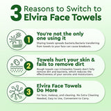 Elvira 100 Count Disposable Face Towels, Biodegradable Skincare Facial Cleansing Towels, Ultra Soft & Thick Makeup Remover Dry Wipes, Lint-Free & Vegan for Sensitive Skin, Travel Essential