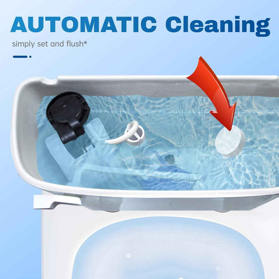 Vacplus Automatic Toilet Bowl Cleaner Tablets - 12 Pack, Deodorizing and Descaling Bathroom Cleaner Against Tough Stains