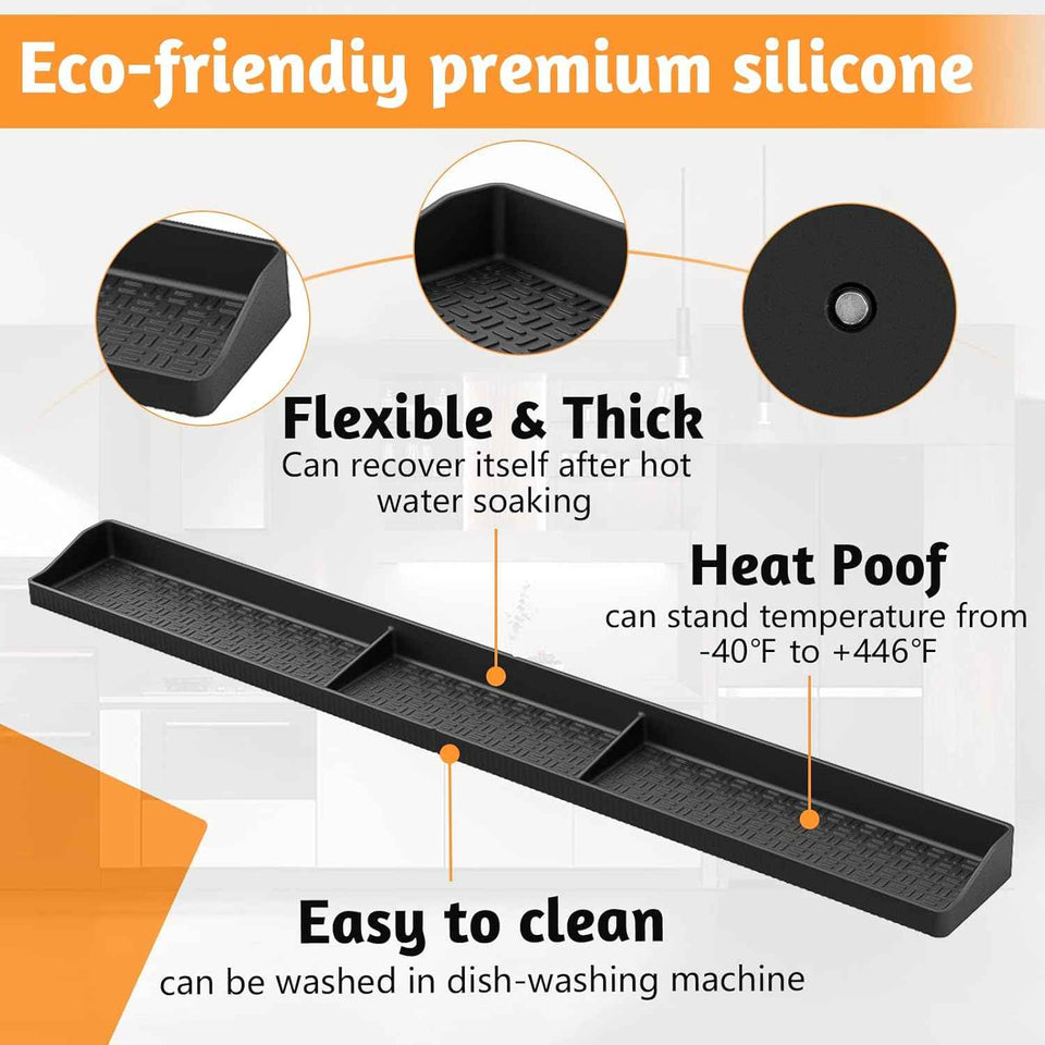 30-Inch Silicone Stove Top Shelf Magnetic for Kitchen Gadgets and Spices
