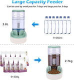 Automatic Dog Cat Feeder and Water Dispenser Set for Small to Large Pets with 1 Gallon Capacity