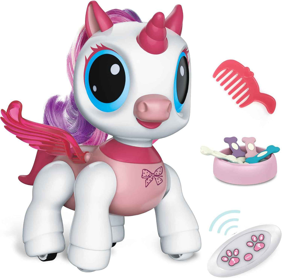 sprshy remote control unicorn pink pegasus toy for girls ages 3 to 8