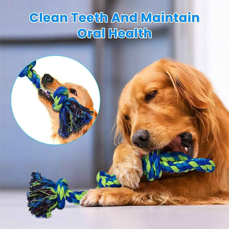 feeko heavy duty large breed dog rope toys 2 pack teeth cleaning tug of war toy