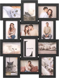 SONGMICS Collage Picture Frames, 4x6 for Wall Decor Set of 12, Multi Family Photo for Gallery Decor, Hanging Display, Assembly Required, Christmas Gift, Ink Black URPF26BK