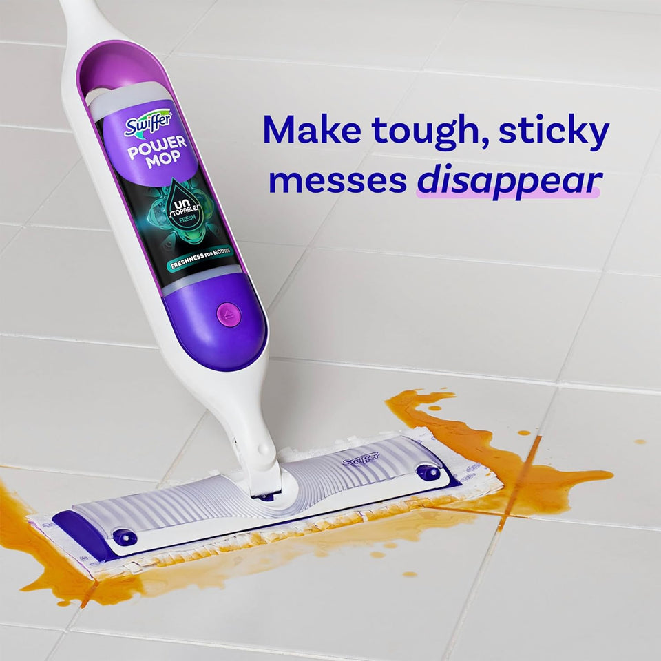 Swiffer PowerMop Floor Cleaning Solution with Unstopables Fresh Scent, PowerMop Refills, Floor Cleaner for Mopping, 25.3 fl oz, 2 Pack - Rayz Mart