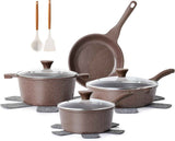 SENSARTE Nonstick Ceramic Cookware Set 13-Piece, Healthy Pots and Pans Set, Non-toxic Kitchen Cooking Set with Stay-Cool Handles, Silicone Tools and Pot Protectors, PFAS and PFOA Free