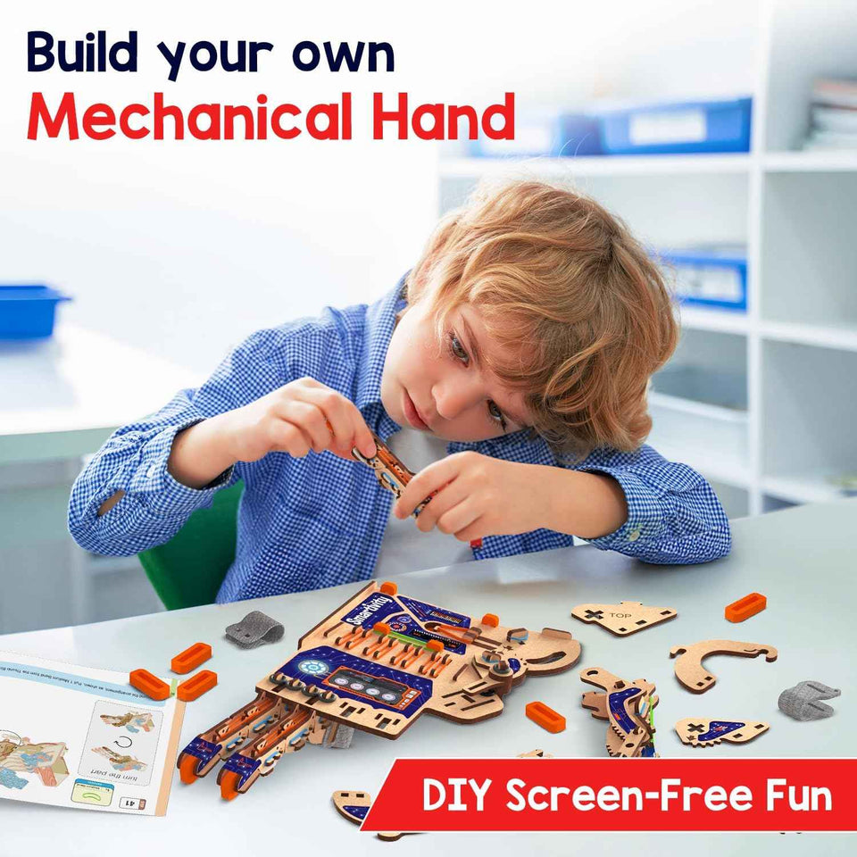 Smartivity DIY robotic mechanical hand STEM toy kit for kids aged 8-14 with clear manual and fun engagement