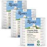 Sky Organics organic baby cotton swabs, 60 count, ultra soft, baby safe tips, strong and durable, hypoallergenic, chlorine free