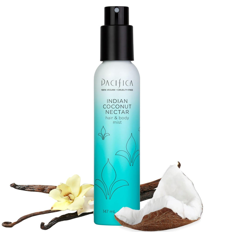 pacificas island vanilla 6oz hair and body mist, paraben-free, no alcohol, vegan and cruelty-free for women