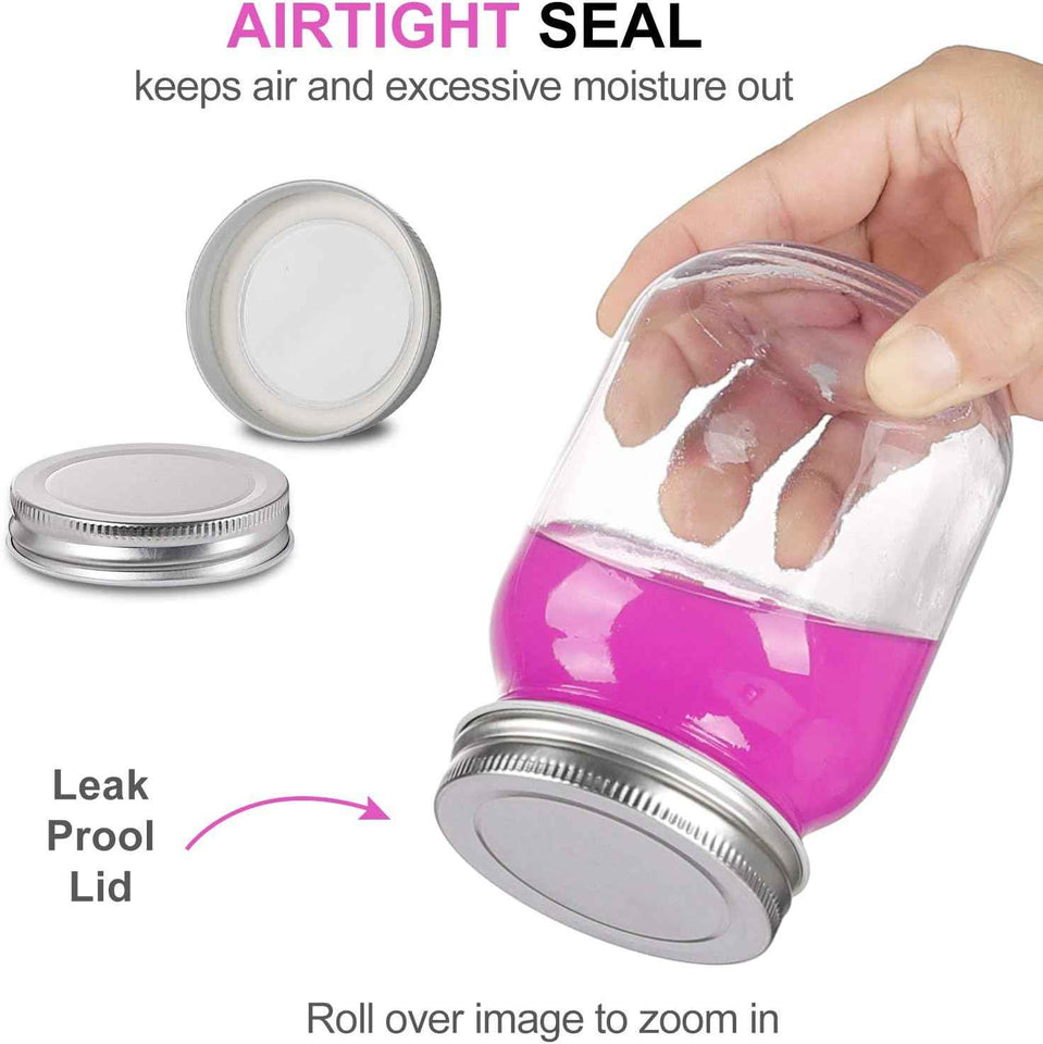 yingerhuan glass regular mouth mason jars with silver metal lids for sealing and food storage 4 pack