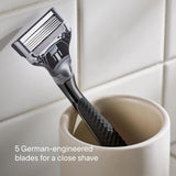 Harry's Original Shaving Kit for Men - 6 Razor Blade Refills, Foaming Shave Gel - German Engineered