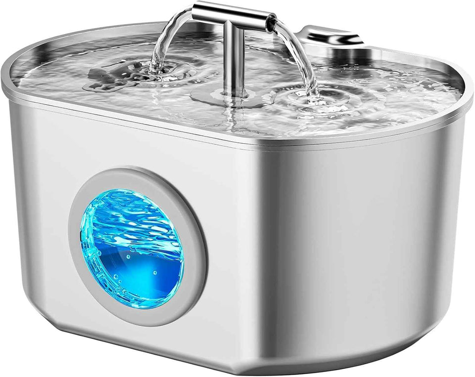cat water fountain stainless steel pet drinking fountain for cats indoor 2.2l/74oz