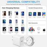novobit 20w type c charger with 6ft cable for iphone 17/16/15 pro max with fast charging