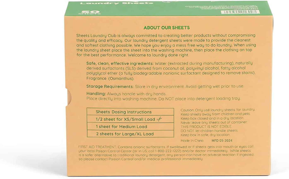 Sheets Laundry Club - Liquidless Laundry Detergent Sheets, 100 Loads - Fresh Linen Scent, Eco-Friendly, Quick-Dissolving Formula