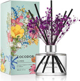 COCODOR Reed Diffuser Set with Preserved Baby's Breath with Sticks/April Breeze / 6.7oz / Scent Fragrance Oil Diffuser for Bedroom Bathroom Home Décor