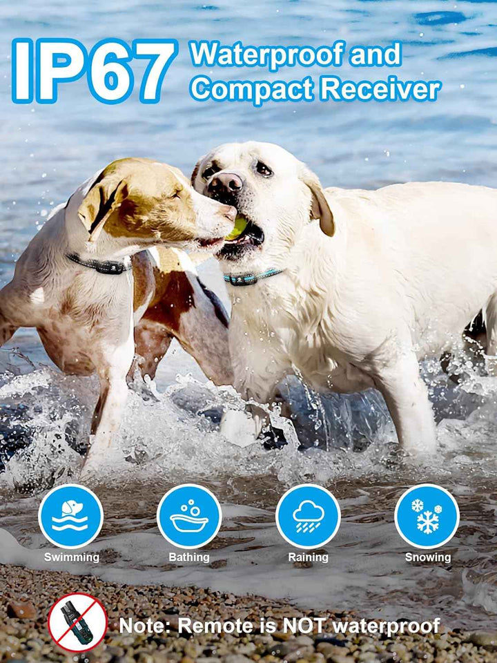 Bousnic 2-Dog Shock Collar for large medium small dogs (5-120Lbs) with rechargeable remote and waterproof training