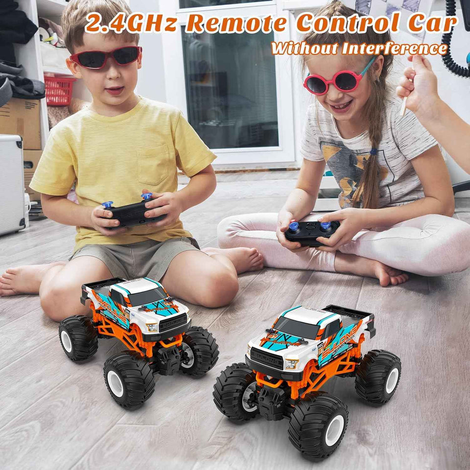 kidcia 1:16 scale rc monster truck for kids 4-12, 2.4ghz all terrain car with durable components