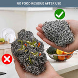 PIBC Cast Iron Cleaner 8"x6" 316L Stainless Steel Chainmail Scrubber for Griddle Skillet Dutch Oven Wok Stainless Steel Pot Cast Iron Pan