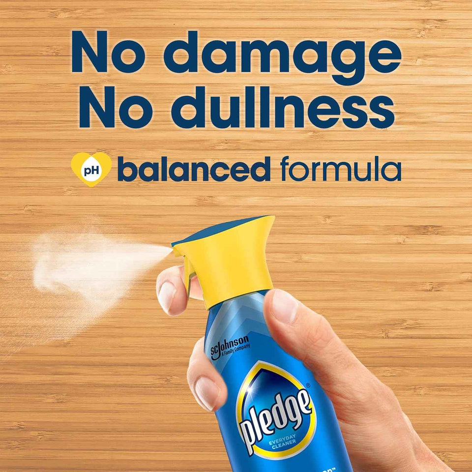Pledge pH-Balanced Multisurface Spray, Everyday Cleaner, Rainshower Scent, 9.7oz (Pack of 3)