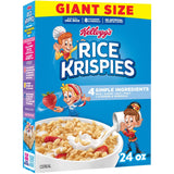 Kellogg's Original Rice Krispies Cold Breakfast Cereal, Giant Size, 24oz Box, 8 Vitamins and Minerals