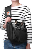 Tomkas Small Dog Sling Carrier - Classic Pocket & Classic Strap - for 3-10 lbs Pets(Black)