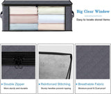 HomeHacks Storage 3-Pack Foldable Clothes Organizer Storage Bags with Clear Window and Sturdy Handles