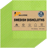 Swedish Dish Cloths - 10 Pack Reusable Kitchen Dishcloths - Ultra Absorbent Dish Towels for Washing Dishes - Cellulose Sponge Cloth Cleaning Rag - Assorted
