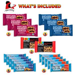 veratify healthy mixed snack box 66 count gift basket variety assortment