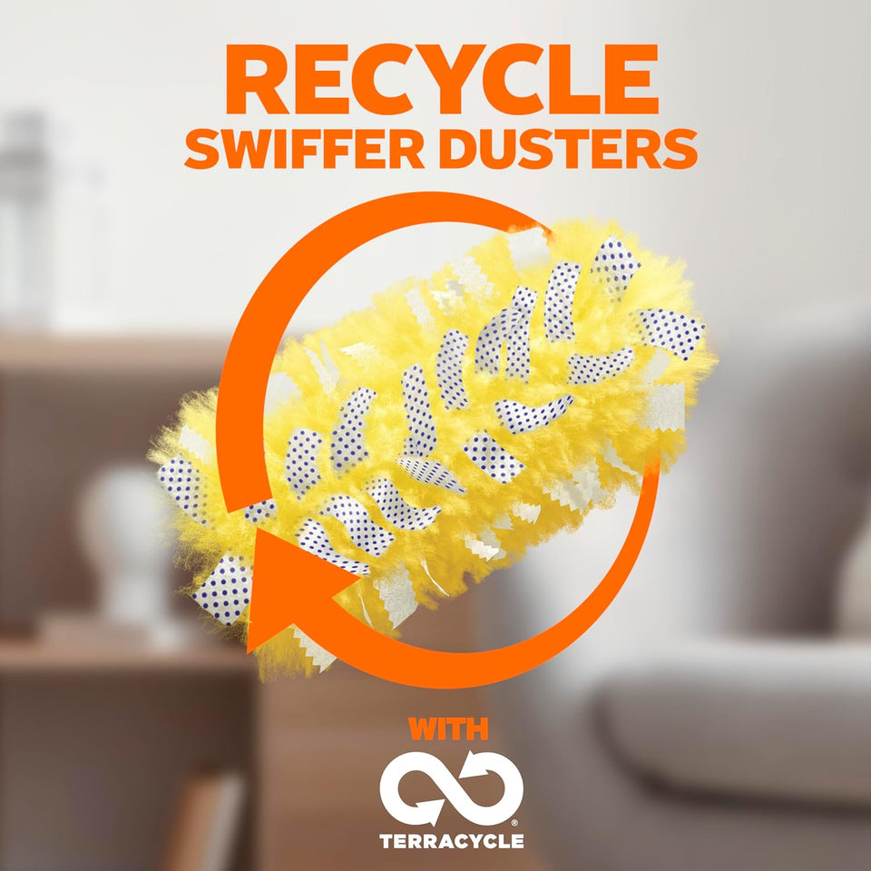 Swiffer Duster Kit with 6 ft Super Extendable Handle, Heavy Duty Starter Kit with 8 Refills