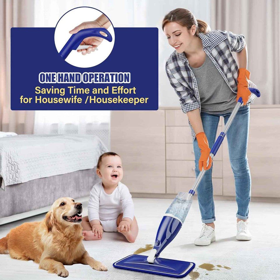 EXEGO Microfiber Spray Mop for Hardwood, Tile, Laminate, and Vinyl Floors