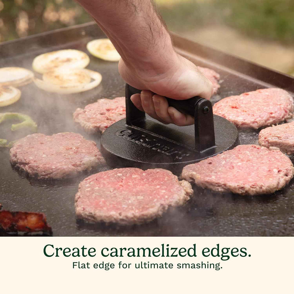 Cuisinart 6.5" Cast Iron Smashed Burger Press for Crispy Smash Burgers