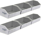 Large Fabric Trapezoid Storage Bins for Closet Organizer System 6 Pack