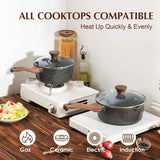Sensarte 1.5 Qt Nonstick Saucepan with Lid, Swiss Granite Coating, Stay-cool Handle, PFOA Free