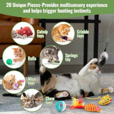 Fashion's Talk Cat Toys Variety Pack for Kitties - 20 Pieces - Multi-Color Interactive Catnip Toys