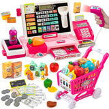 kids cash register toy with music real calculator scanner learning for 3-8 year old girl