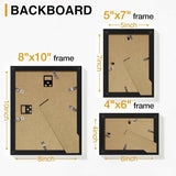 Vittanly 15 Pack Picture Frames Collage Wall Decor for Mounting or Tabletop Display, Gallery Frame Set for Family, Multi Sizes Including 3pcs 8x10, 6pcs 5x7, 6pcs 4x6, Black