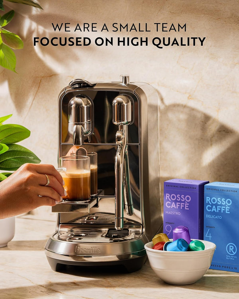 rosso caffè 120 espresso coffee pods, 6 flavors, nespresso original machines, 120 count variety pack