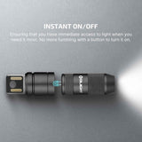 Olight imini 2 EDC rechargeable keychain flashlight, 50 lumens, compact and portable mini LED keyring light with built-in battery, ideal for everyday carry and emergencies, black