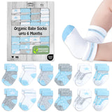 Mother's Choice Organic Cotton Baby Socks 0-6 Months, 12 pairs, Soft, Cozy, and Gentle Socks for Infants Girls and Boys