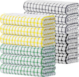 Kitinjoy Cotton 8 Pack Terry Kitchen Dish Cloths, 12 x 12 Inches Super Soft and Absorbent Dish Rags, Quick Drying Dish Towels for Washing Dishes, Mixed Color