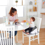 Ingenuity SmartClean Toddler Booster Seat for Kitchen Chair – Lightweight for on-the-go, Easy-Clean, 3-Point Harness Strap – Booster Seat for Dining Table, Slate