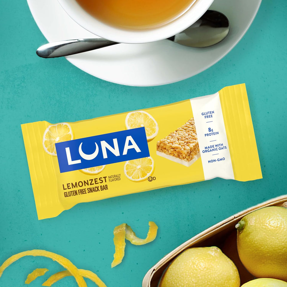 Luna Bar LemonZest Flavor Gluten Free Snack Bars Non GMO 12 Pack Protein Bars Value Pack