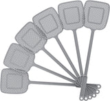MR.SIGA Heavy Duty Long Handle Fly Swatter, Gray, 6 Pack