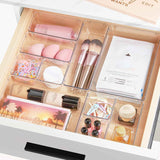 Vtopmart 44-Piece Clear Plastic Drawer Organizers, Versatile Storage Trays for Bathroom, Vanity, Bedroom, Kitchen