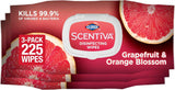 Clorox Scentiva Disinfecting Wipes, Grapefruit and Orange Blossom, 75 Ct., Pack of 3