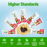 Orgain organic vegan protein bars, 10g plant based protein, peanut butter chocolate chunk, gluten free, non-gmo, 1.41 oz, pack of 12